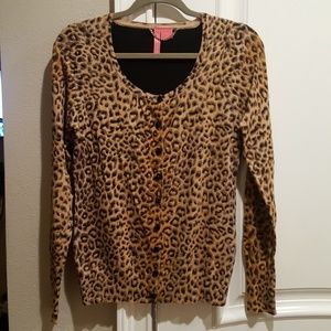 NWOT cotton knit cardigan with matte sequins back